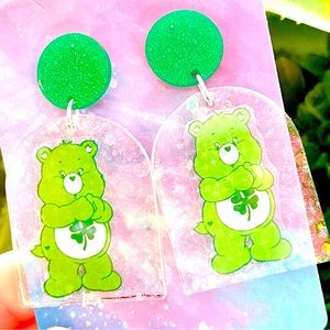 Good Luck Charm Care Bear Acrylic Earrings